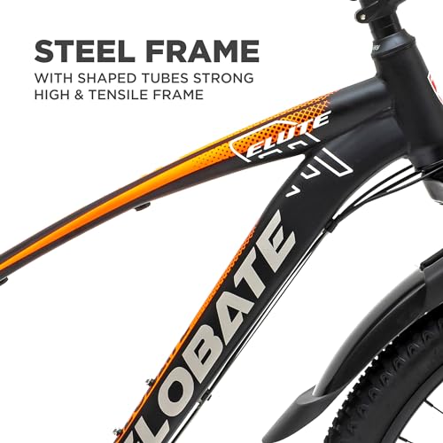 Image of KROSS Elute 27.5T Unisex Matt Black Multispeed MTB | Steel Frame with Dual Disc Brakes and Front Suspension Fork | Ideal for 15+ Years (21 Speed, Orange)