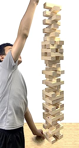 JST GAMEZ Outdoor Games Wood Stacking Tower Games Includes Scoresheet and Carry Bag - 54 Blocks - Thumbnail 4