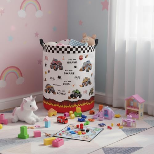 Image of Baby Laundry Hamper kids laundry Basket Waterproof Laundry Bag for Bedroom Clothes Organizer Room Decor(Truck)