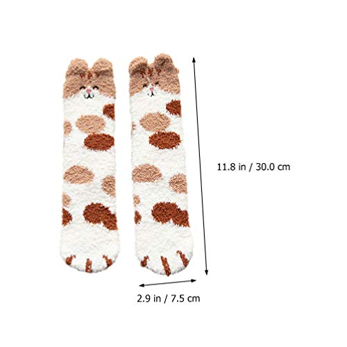 KesYOO 5 pares de meias femininas de inverno super quentes, macias e aconchegantes, meias fofas para