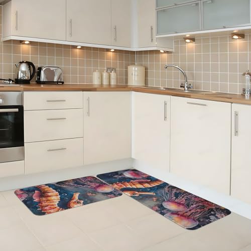 Tapetes de cocina acolchados de alta comodidad con elegante diseño de medusas 3