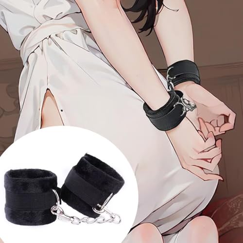 SM Handschellen, Handschellen für sinnliche Sexspiele, Bondage Fesseln Sex Spielzeug für Paare, Erotisches Sexspielzeug BDSM Set für Damen Männer - Schwarz