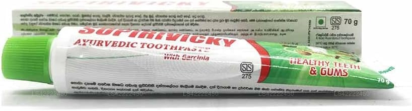 6 x 70g Tubes SIDDHALEPA SUPIRIVICKY Ayurvedic Herbal Toothpaste