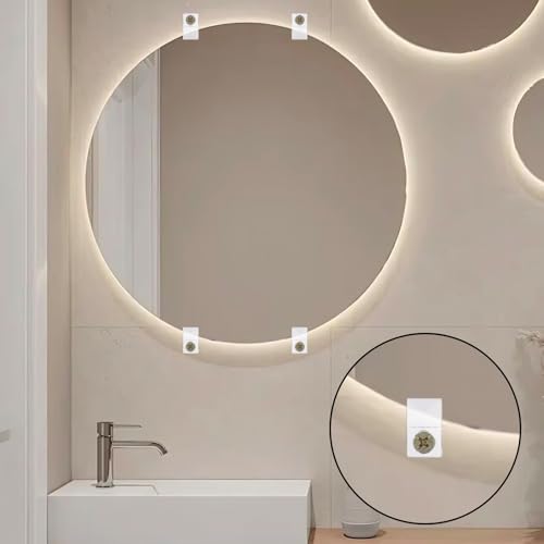 Image of Tyqour 20pcs Mirror Holder Clips Mirror Hangers for The Wall Mirror Hanging Hardware Kit Clear Plastic Mirror Wall Mount with Screws for Frameless Mirrors, Glass, and More