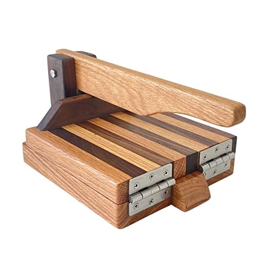 Central Coast Woodworks Hardwood Tortilla Press - Red Oak & Walnut- 8 inch
