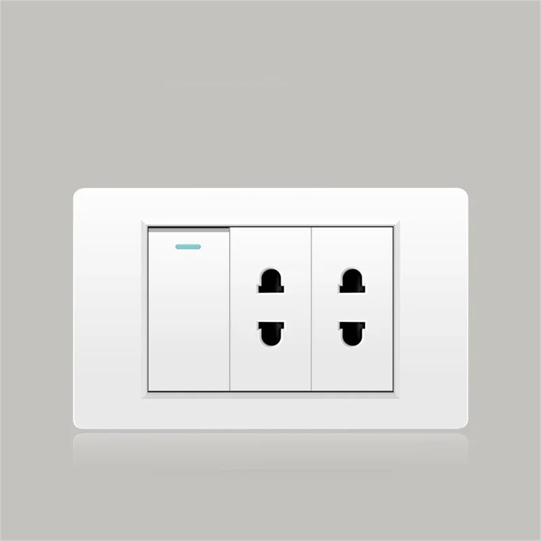 White 15A Socket Standard 110V Socket With USB Phone Charging,Wall Power Socket Plug Multi-Function Six Hole Socket 1gang four holes