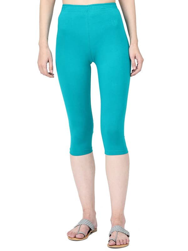 Image of Robinbosky Premium Stretchable Cotton Capri Legging for Women | Suitable for Formal wear & Casual wear | High-End Elastic Makes. The Leggings Squat Proof and Durable for Travel, Yoga, & Workout.
