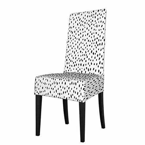 Numland Polka Dot Texture Chair Cover For Kitchen Black And White Chaotic Spot Classic Scattered Dots 100% Polyester ,Hotel,Restaurant,Ceremony,Banquet Universal Size（1Pc） #TOP21