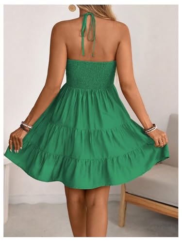 Image of SOLY HUX Women's Summer Mini Dress Halter Backless Flowy Cami Sundress