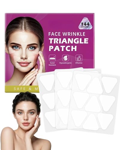 MOPZIJA Parches Antiarrugas, 144 Pcs Face Lift Tape, Parche Frente Arrugas, Cinta de Levantamiento Facial Wrinkle Patches Antiarrugas Parche Lifting Facial con Forma de Gota de Agu