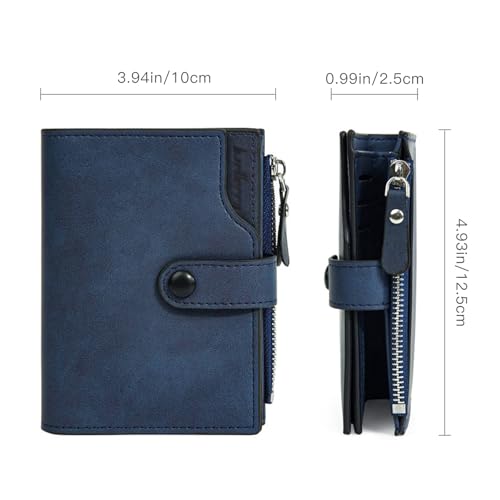 Image of Wallet for Men Large Capacity Leather RFID Blocking Trifold Wallet with 2 ID Windows and 15 Card Holders