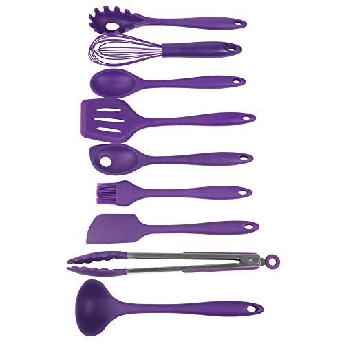 Chef Craft Premium Silicone Kitchen Tool And Utensil Set, 9 Piece, Purple #TOP2