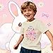 COMIZI Easter Shirts for Toddler Boys Girls Happy Easter Eggs Bows T-Shirt Kids Bunny Eggs Hunts Tee Tops Apricot