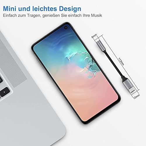 PADCR Adapter do słuchawek USB C, USB-C na jack 3,5 mm, adapter audio, uniwersalny (szary)