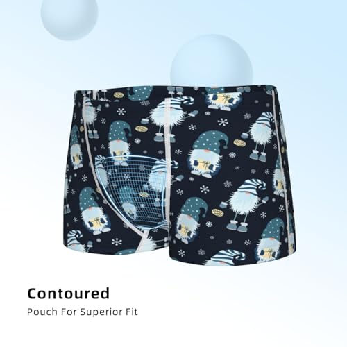 Boys' Cotton Boxer Brief Soft Underwear-Christmas Gnome Blue4