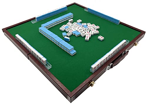 Mini set chino de Mahjong con mesa plegable y 144 fichas miniatura 4