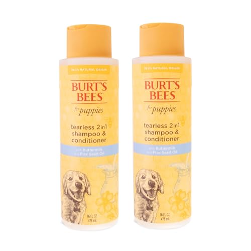 Burt’s Bees for Pets Tear Free Puppy Shampoo & Conditioner with Buttermilk, 2 in 1 Gentle Dog...