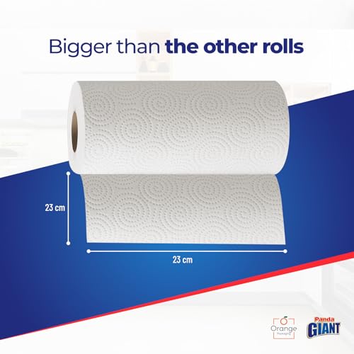 Panda Giant Kitchen Roll - 18 Kitchen Towels, Super Absorbent Sheets, 3Ply Paper Rolls Bulk Buy, Superior Performance for Your Cleaning Needs - Paper Hand Towels (White, 18) (White, 18) - Image 5