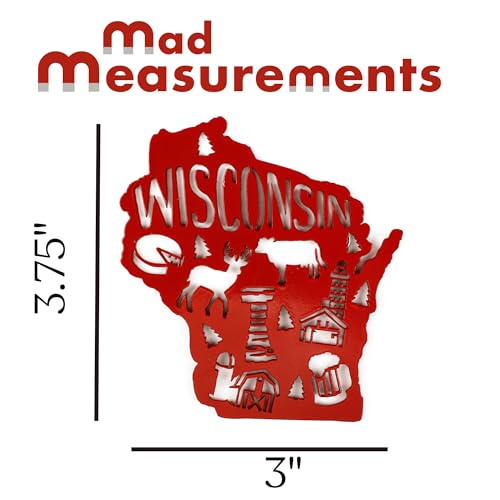 Imán decorativo Wisconsin 3 x 3.75 pulgadas miniatura 2