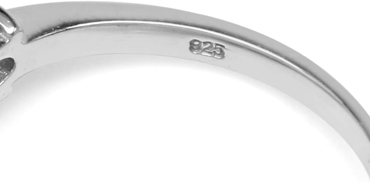 Silvershake 3 Stone White Gold Plated 925 Sterling Silver Ring - Image 6