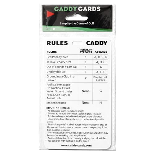 Rules Caddy – Usga Rules Of Golf 2026 Quick Reference Card – Golf Bag Tag &Amp; Pocket Size Rules Guide – Waterproof Training Aid