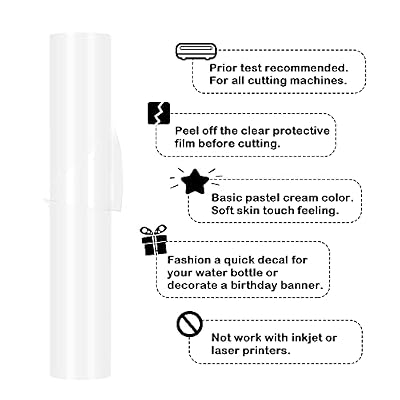 TECKWRAP 001 Vinyl Glossy Permanent Adhesive Vinyl for Craft Decal Projects 12 x 10ft, Glossy Coconut White