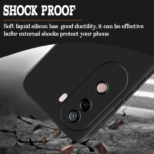 Image of Back Cover for Vivo V40e 5G / iQOO Z9s 5G | Full Camera Protection | Premium Liquid Silicon Case | Flexible Bumper Case for Vivo V40e 5G / iQOO Z9s 5G (Black)