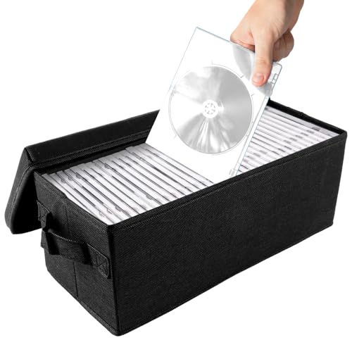 LDXDRU 4 Stück CD Aufbewahrungsbox, DVD Aufbewahrungsbox, 36x16x14cm DVD Box CD Boxes, CD Boxen Aufbewahrung für DVD CD Regal