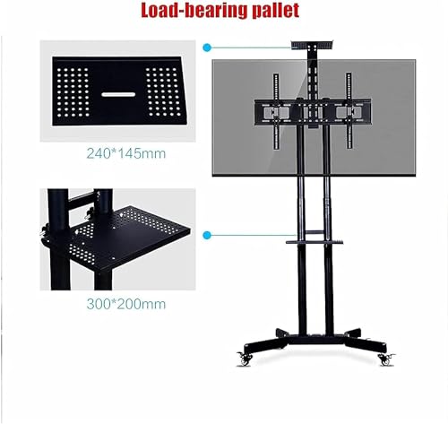 Soporte móvil para TV de 32-70 pulg con base de vidrio ajustable miniatura 3