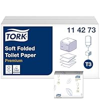 Tork 114273 Einzelblatt Toilettenpapier Premium für Tork T3 Toilettenpapierspender / WC-Papier 2-lagig reißfest / 30 x 252 Blatt