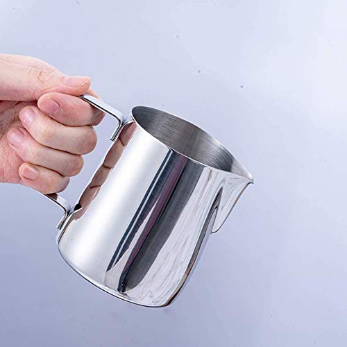 HOMEE Milk Frothing Pitcher, Pointy Mouth Fancy Stainless Steel Milk Frothing Pitcher with Latte Art Pen for Coffee Shop and Domestic, 600 ml/20 oz - Thumbnail 2