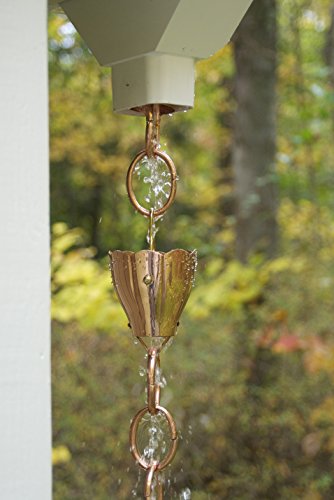 Good Directions 491P-8 Crocus Rain Chain, 8-1/2 Feet Long, Large Cups, 100% Pure Copper #TOP3