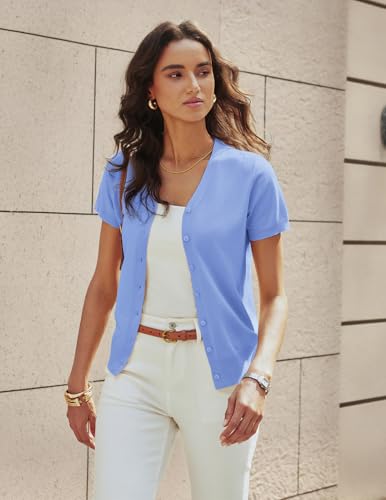 GRACE KARIN Cardigan for Women Summer Lightweight Cardigan Summer Clothing Outfits Women(Sky Blue,XL) — view 3