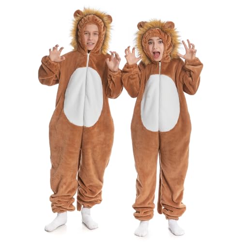 HSCTEK Lion Onesie Costume Kids Lioness Pajamas Pjs Blanket Child 1012