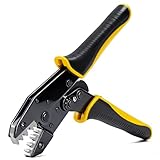 STEELITE Crimping Tool with Quick Release for Non-Insulated Open Barrel Terminals AWG 20-10 Ratchet Wire Terminal Crimper for Electronic