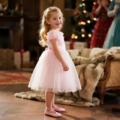 THEE BRON Girls T-Strap Shoes | Square Toe for Wide Feet | Party & Dress Toddler Kid(AF318 Little Kid,Pink/12M) by THEE BRON - Used condition - Image 7