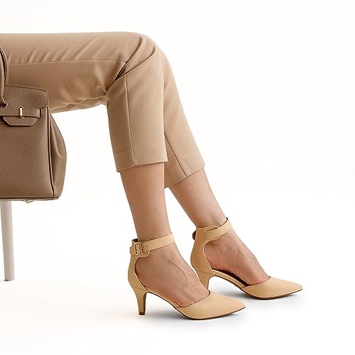 DREAM PAIRS Kitten Heel Low Heel for Women Closed Pointed Toe Pumps Wedding Party Sexy Dress Shoes Lowpointed,Size 6,Nude/Nubuck,LOWPOINTED by DREAM PAIRS - Image 7