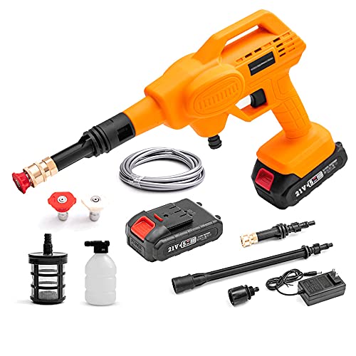 HXJZJ 21V Tragbare Kabellose Wasserreinigerpistole,Hochdruck-Schaumpistole, Die Drahtlose Hochdruck-Autowaschpistole Wäscht,21V3000mah Cover