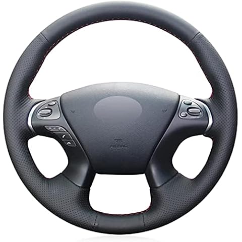 Car Steering Wheel Covers for Infiniti JX35 M M25 M35 M37 M56 2011-2013 Q70 Q70L QX60, Soft Microfiber Leather Anti-Slip Breathable Odor Free Decoration Interior Accessories Cover