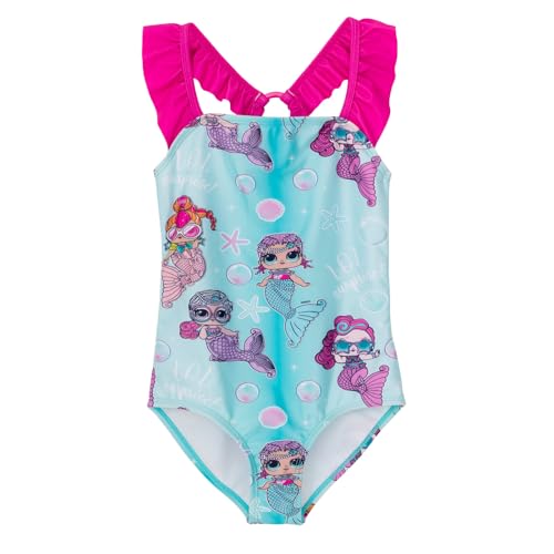 L.O.L. Surprise! Girls UPF 50+ One Piece Bathing Suit Little Kid to Big Kid Sizes (4-14-16)