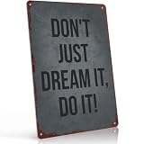 Dream It vs Do It Metal Sign 8x12 Inch, Aluminum Wall Decor, for Home, Office, Bar, Cafe Wall Decoration