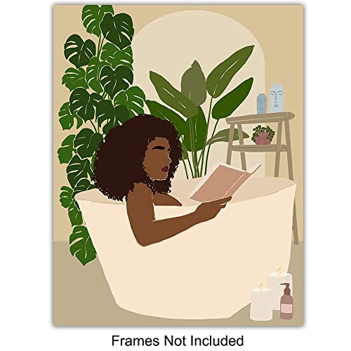 Woman Bathroom Wall Art & Decor - Bath Wall Decor - Powder Room Decor For Women - Mid-Century Modern Bathroom Wall Decor - Luxury Minimalism Abstract Art - Restroom Aesthetics Poster Set Unframed 8X10 #TOP2