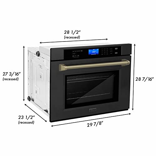 Zline 30" Autograph Edition Single Wall Oven With Self Clean And True Convection In Stainless Steel And Champagne Bronze (Awsz-30-Cb) #TOP6