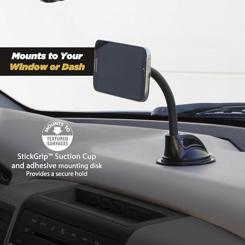 Image of Scosche MAGWDM-2PXCES0 MagicMount Flex Neck Suction Cup Car Phone Mount for Dashboard /Windshield, 360 Adjustable Magnet Head Universal Cell Phone Holder for iPhone, Samsung & All Devices (Pack of 2)
