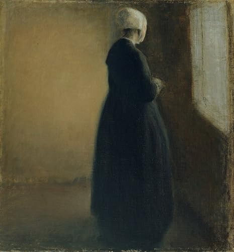 Impression d'art Vilhelm Hammershøi haut de gamme vieille femme debout sur toile