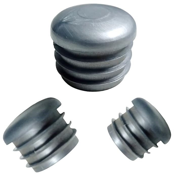 Tapón cantonera remate para Tubo Redondo de 32 mm, Color Gris, Descuentos por cantidad, en Pack, para Uso en Patas de sillas, mesas, Bancos. (Pack de 30 Unidades, Gris)