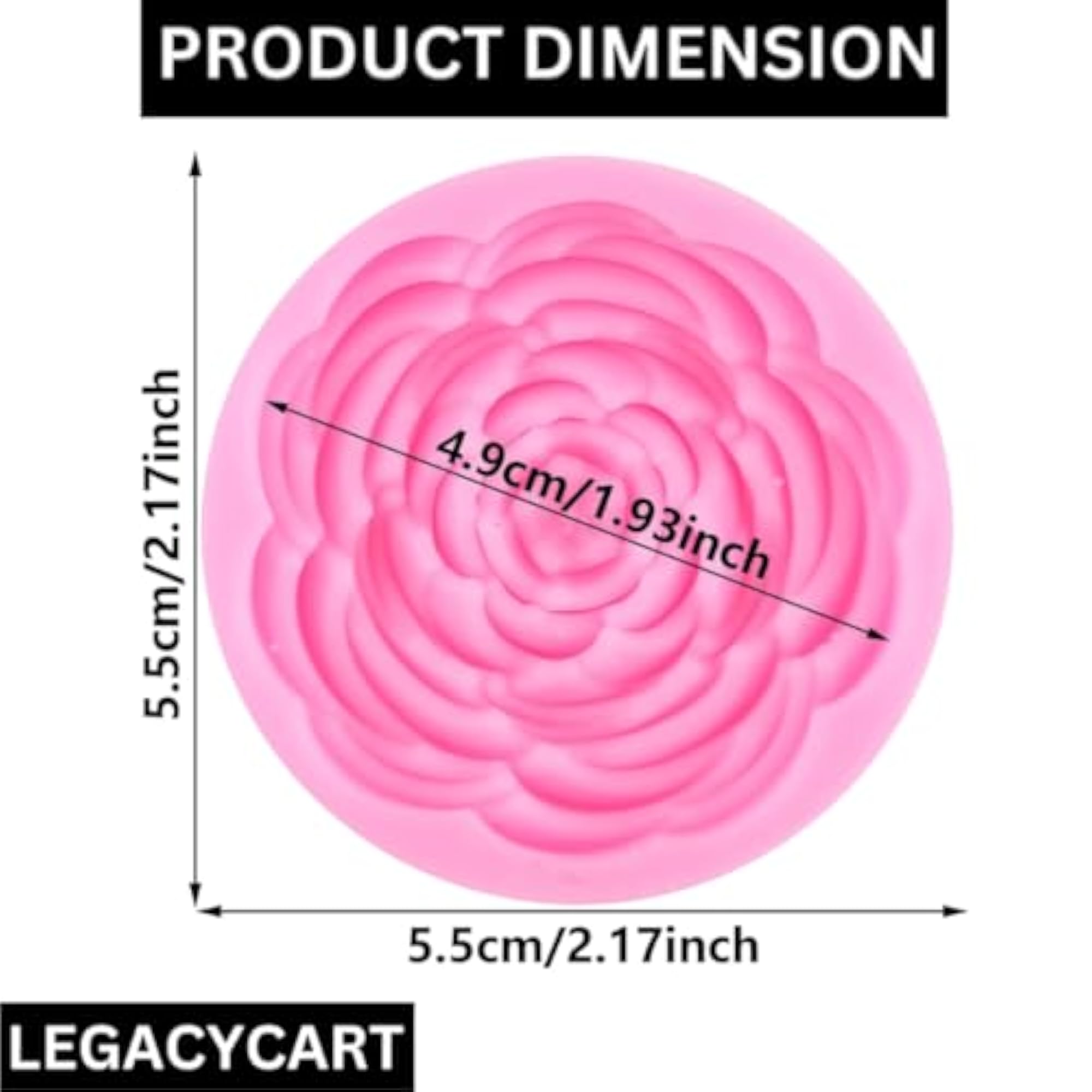 Large Flat Peony Flower Shape Silicone Mold