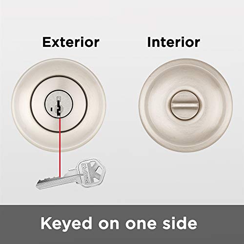 Kwikset Juno Keyed Entry Door Knob With Microban Antimicrobial Protection Featuring Smartkey Security In Satin Nickel #TOP1