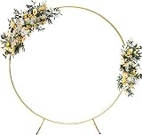 6.7FT Aluminum Round Balloon Arch Golden Circle Backdrop Stand for Birthday Party, Baby Shower, Wedd