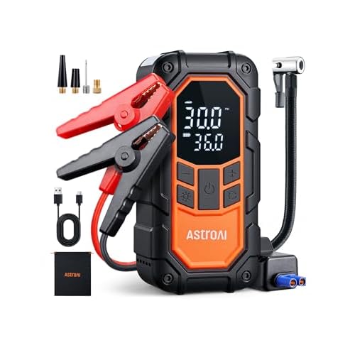 AstroAI S8 Air Nano Jump Starter with Air Compressor, 1500A Peak Car Battery Jump Starter Portable (6.0 Gas/3.0L Diesel) with 150PSI Auto-Shutoff Tire Inflator, 12V Battery Charger Booster(O